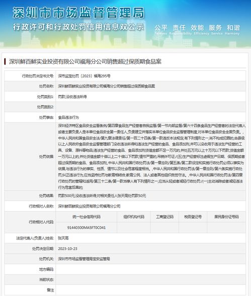 深圳鮮百鮮實(shí)業(yè)投資福海分公司因銷售過期食品被查，企業(yè)投資實(shí)業(yè)的食品安全防線如何筑牢？